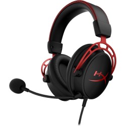 Zestaw słuchawkowy do gier HyperX Cloud Alpha czarno-czerwony, Przewodowy, 13 - 27000 Hz, Gaming, 298 g, Czerwony