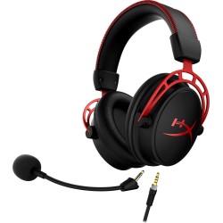 Zestaw słuchawkowy do gier HyperX Cloud Alpha czarno-czerwony, Przewodowy, 13 - 27000 Hz, Gaming, 298 g, Czerwony