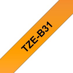 Brother TZE-B31 taśmy do etykietowania Czarny na pomarańczowym fluorescencyjnym