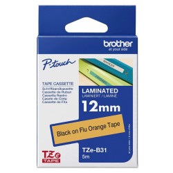 Brother TZE-B31 taśmy do etykietowania Czarny na pomarańczowym fluorescencyjnym