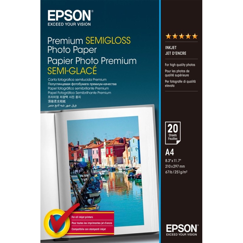 Epson Premium Semi-Gloss Photo Paper - A4 - 20 Arkuszy Epson Premium Semi-Gloss Photo Paper - A4 - 20 Arkuszy