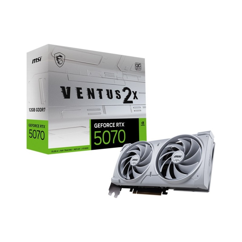 MSI GeForce RTX5070 VENTUS 2X OC White NVIDIA GeForce RTX 5070 12 GB GDDR7 MSI GeForce RTX5070 VENTUS 2X OC White NVIDIA GeForce RTX 5070 12 GB GDDR7