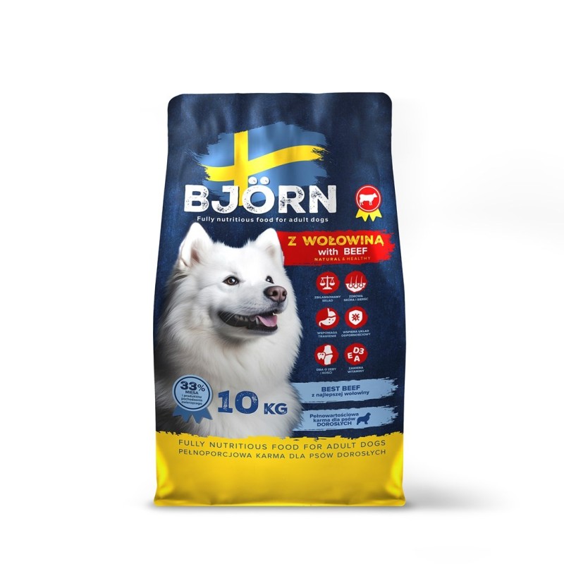 BJORN z wołowiną 33% mięsa karma dla psa 10kg BJORN z wołowiną 33% mięsa karma dla psa 10kg
