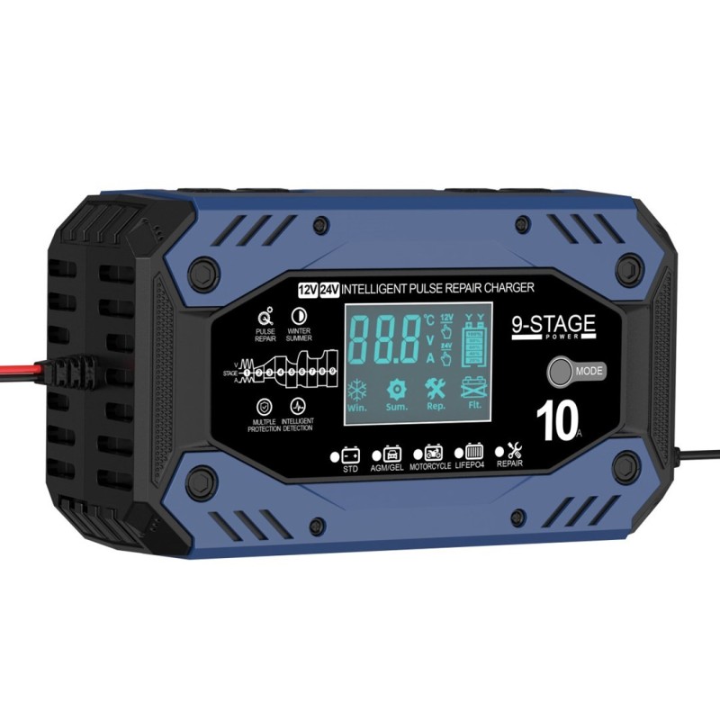 Prostownik automatyczny z LCD 24V 5A / 12V 10A LiFePO4 / AGM