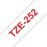Brother TZE-252 taśmy do etykietowania Czerwony na białym