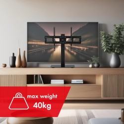 MACLEAN UNIWERSALNY STOJAK DO TV NA SZAFKĘ RTV PODSTAWKA, MAX. 40KG, MAX. VESA 600X400, DLA TV 32-75" MC-386