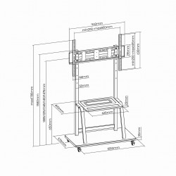 Gembird TVS-100F-01 uchwyt do tablic informacyjnych 2,54 m (100") Czarny