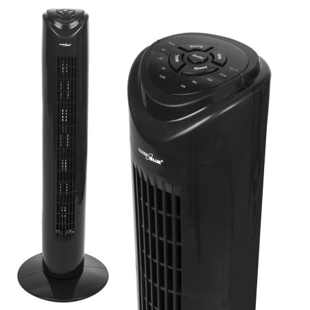 Wentylator kolumnowy GreenBlue 45W z 3 poziomami siły nawiewu, 82cm wysokości, 1,5m przewodu, z pilotem i timerem GB645