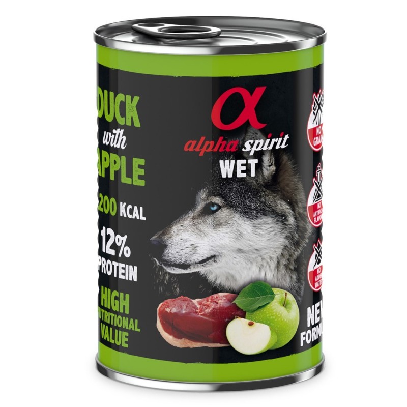 Alpha Spirit kaczka/jabłko mokra karma pies 400 g Alpha Spirit kaczka/jabłko mokra karma pies 400 g