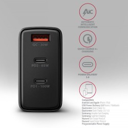 Axagon ACU-DPQ100 ładowarka do urządzeń przenośnych Komputer przenośny, Telefon komórkowy, Netbook, Laptop, Smartfon,