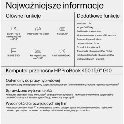 HP ProBook 450 G10 i5-1335U 15,6"FHD AG IPS 16GB SSD512 IrisXe BLK ALU 51Wh W11Pro 3Y OnSite