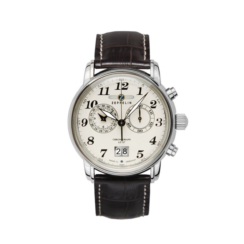 Zeppelin 7684-5 zegarek Wrist watch Męski Kwarc Srebrny Zeppelin 7684-5 zegarek Wrist watch Męski Kwarc Srebrny