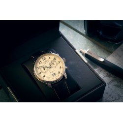 Zeppelin 7684-5 zegarek Wrist watch Męski Kwarc Srebrny