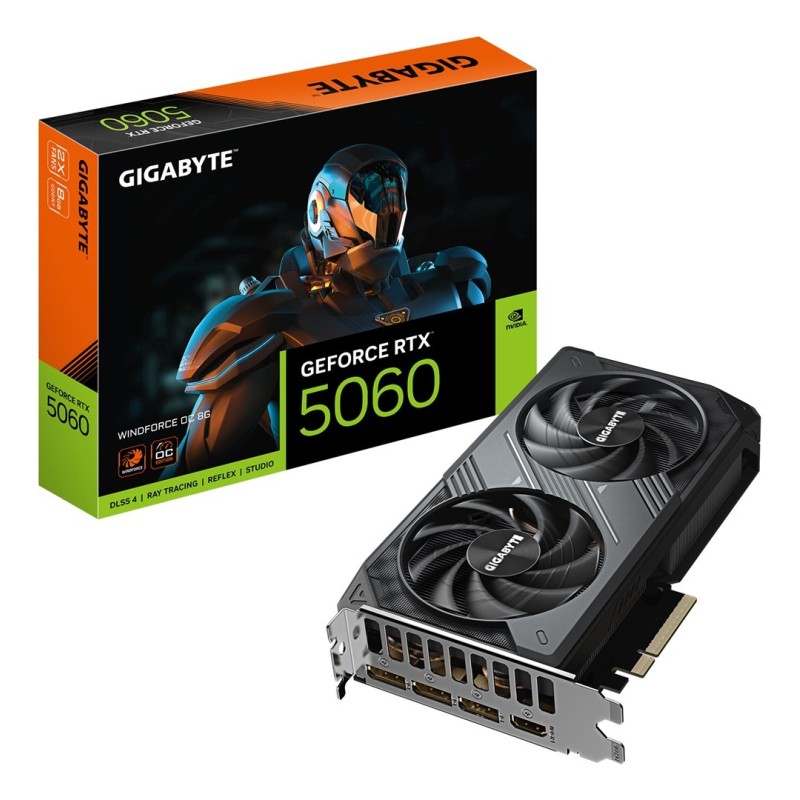 Karta graficzna Gigabyte GeForce RTX 5060 WINDFORCE OC 8GB Karta graficzna Gigabyte GeForce RTX 5060 WINDFORCE OC 8GB