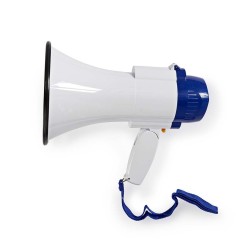 Megafon Nedis 250m Nagrywanie 115dB Niebieski/Biały