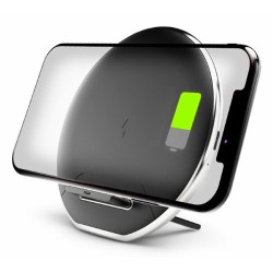 Denver QI chargers QI Charging pad Smartfon Czarny, Srebrny USB Bezprzewodowe ładowanie Wewnętrzna, Zewnętrzna