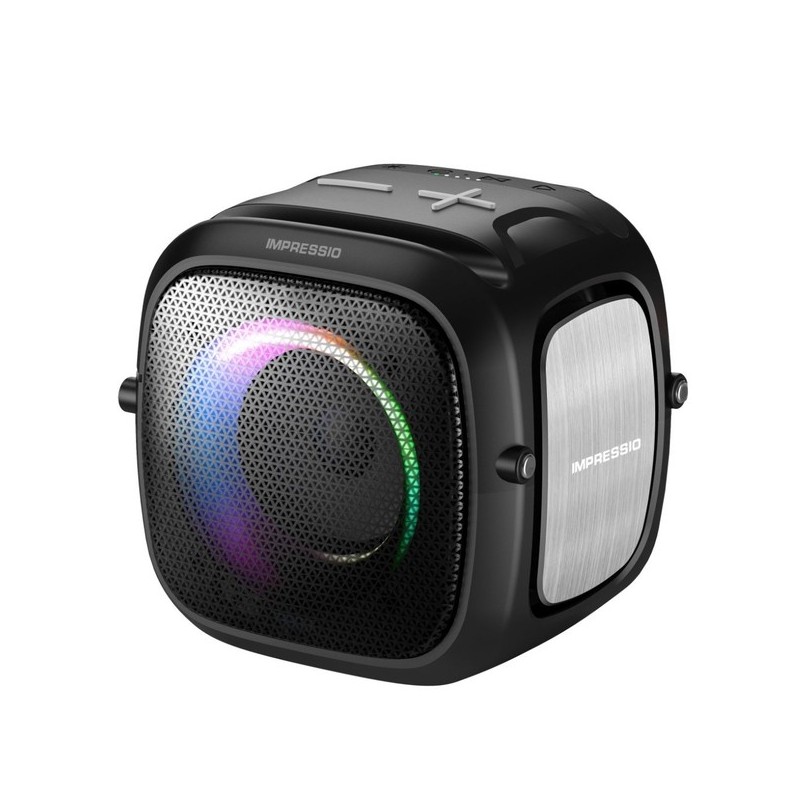 Głośnik C-TECH Impressio Qubis mini, SD, USB, BT, AUX-IN, FM radio, TWS, IPX6, RGB Głośnik C-TECH Impressio Qubis mini, SD, USB, BT, AUX-IN, FM radio, TWS, IPX6, RGB