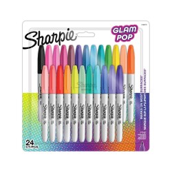 Sharpie 2198779 marker 24 szt. Końcówka cienka Czarny, Niebieski, Zielony, Pomarańczowy, Różowy, Czerwony, Żółty