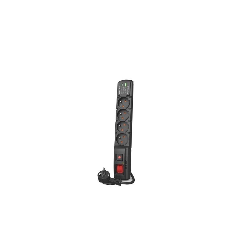 istwa przeciwprzepięciowa Acar F4 USB A+C (szybka ładowarka) 5m czarny istwa przeciwprzepięciowa Acar F4 USB A+C (szybka ładowarka) 5m czarny