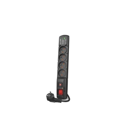 istwa przeciwprzepięciowa Acar F4 USB A+C (szybka ładowarka) 5m czarny