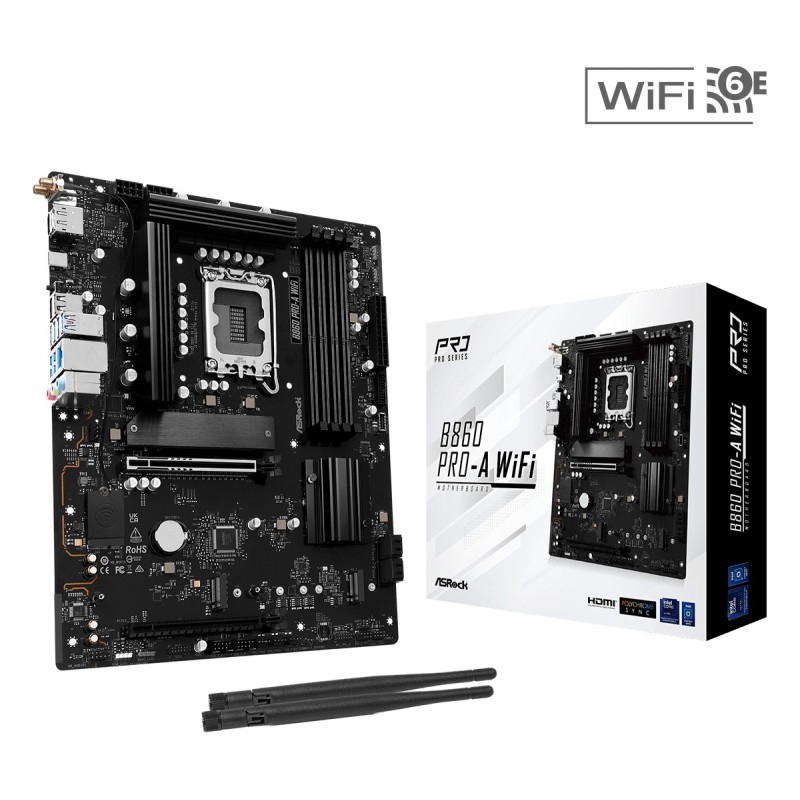 Asrock B860 Pro-A WiFi Intel B860 LGA 1851 (Socket V1) ATX Asrock B860 Pro-A WiFi Intel B860 LGA 1851 (Socket V1) ATX
