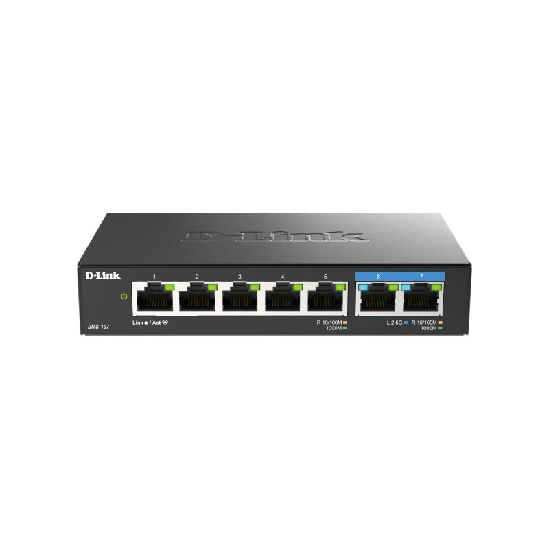D-Link DMS-107/E switch niezarządzalny Gigabit Ethernet (10/100/1000) Czarny