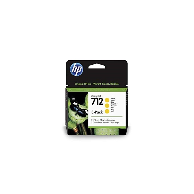 HP Zestaw 3 żółtych wkładów atramentowych 712 DesignJet 29 ml