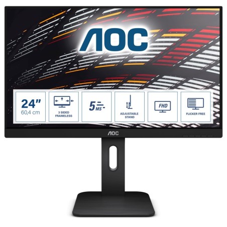 Monitor AOC 24P1 (23,8" IPS FullHD 1920x1080 DisplayPort, HDMI, VGA kolor czarny)