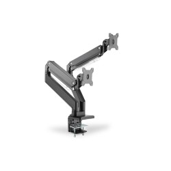 Ramię biurkowe podwójne z zaciskiem 2xLCD z sprężyną gazową max. 2x35" i 15kg