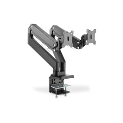 Ramię biurkowe podwójne z zaciskiem 2xLCD z sprężyną gazową max. 2x35" i 15kg
