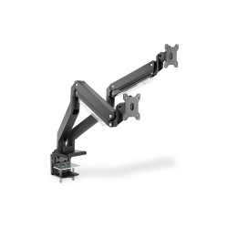 Ramię biurkowe podwójne z zaciskiem 2xLCD z sprężyną gazową max. 2x35" i 15kg