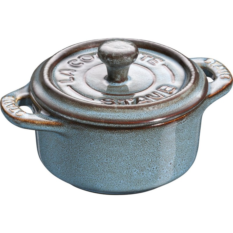 Staub Mini Cocotte Okrągły - 200 ml, Antyczny turkusowy