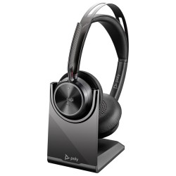 POLY Zestaw słuchawkowy Voyager Focus 2 z certyfikatem Microsoft Teams USB-C-C + przejściówka USB-C/A + podstawka ładująca