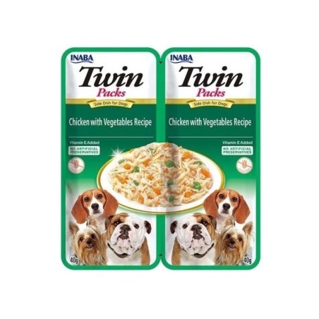INABA Dog Twin Kurczak Warzywa 2x40g
