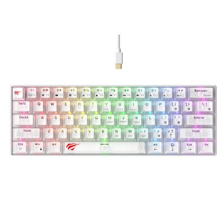 Klawiatura gamingowa Havit KB903L (biel transparentna)