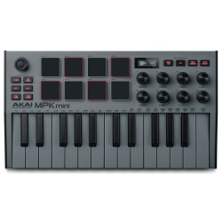 Klawiatura sterująca AKAI MPK Mini MK3 kontroler MIDI USB Czarny, Szary
