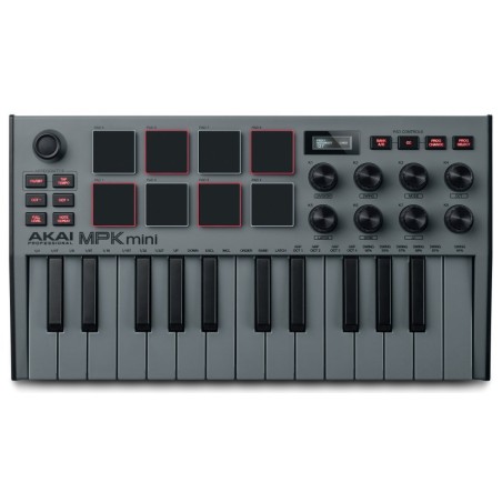 Klawiatura sterująca AKAI MPK Mini MK3 kontroler MIDI USB Czarny, Szary