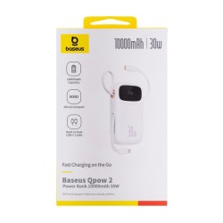 Powerbank Baseus QPow 2 10000mAh 30W 2xUSB-C (biały)