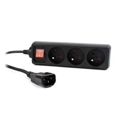 Listwa zasilająca ENERGENIE EG-PSU3F-01 (3 x Typ E 10 A 0,6m kolor czarny)
