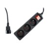 Listwa zasilająca ENERGENIE EG-PSU3F-01 (3 x Typ E 10 A 0,6m kolor czarny)
