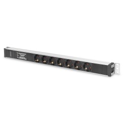 Digitus Listwa zasilająca PDU, 7x gniazdo schuko, 2.0m, 1x wtyk unischuko,16A, zabezpieczenie przepięciowe, filtr sieciowy,