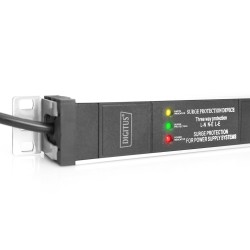 Digitus Listwa zasilająca PDU, 7x gniazdo schuko, 2.0m, 1x wtyk unischuko,16A, zabezpieczenie przepięciowe, filtr sieciowy,