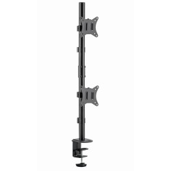 Gembird MA-D2-02 Regulowane ramię biurkowe na 2 wyświetlacze (obrót, pochylenie, reg. wysokości), 17”-32”, do 9 kg