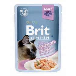 BRIT Premium Sterilised Gravy Fillets Salmon - mokra karma dla kota - 85 g