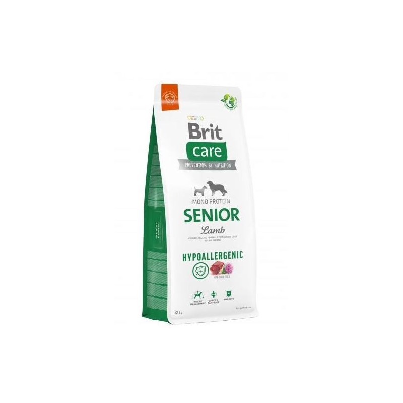 BRIT Care Mono Protein Hypoallergenic Senior Jagnięcina z ryżem - sucha karma dla psa - 12 kg