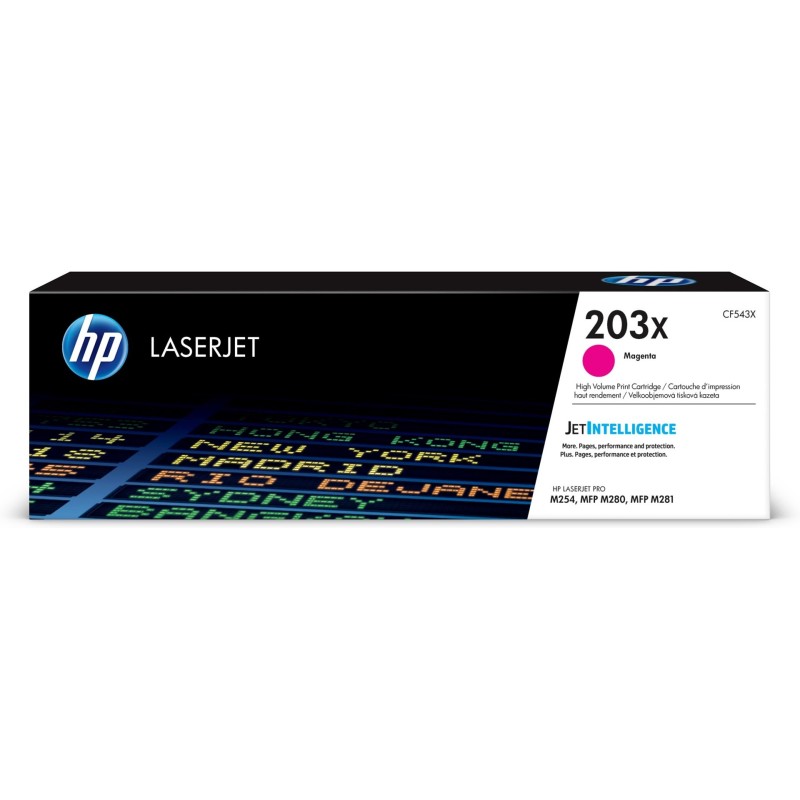 HP 203X oryginalny wkład LaserJet z purpurowym tonerem o dużej pojemności HP 203X oryginalny wkład LaserJet z purpurowym tonerem o dużej pojemności