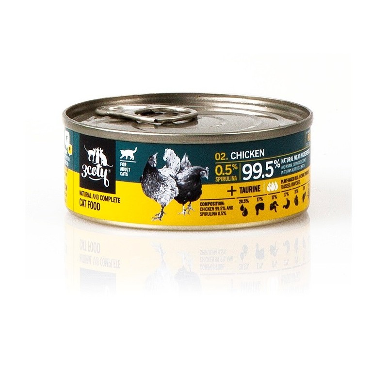 3Coty CHICKEN with Spirulina for Adult cats 80g 3Coty CHICKEN with Spirulina for Adult cats 80g