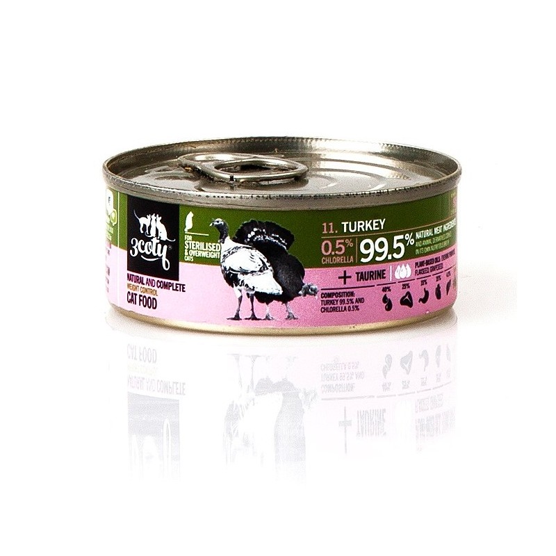 3Coty TURKEY with Chlorella Weight Control for Sterilised and Overweight cats 80g 3Coty TURKEY with Chlorella Weight Control for Sterilised and Overweight cats 80g