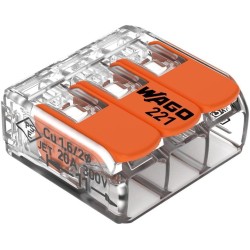 Szybkozłączka uniwersalna LINKA/DRUT 3x 0,2-4mm2 WAGO 221-413 (Paczka 50szt.)
