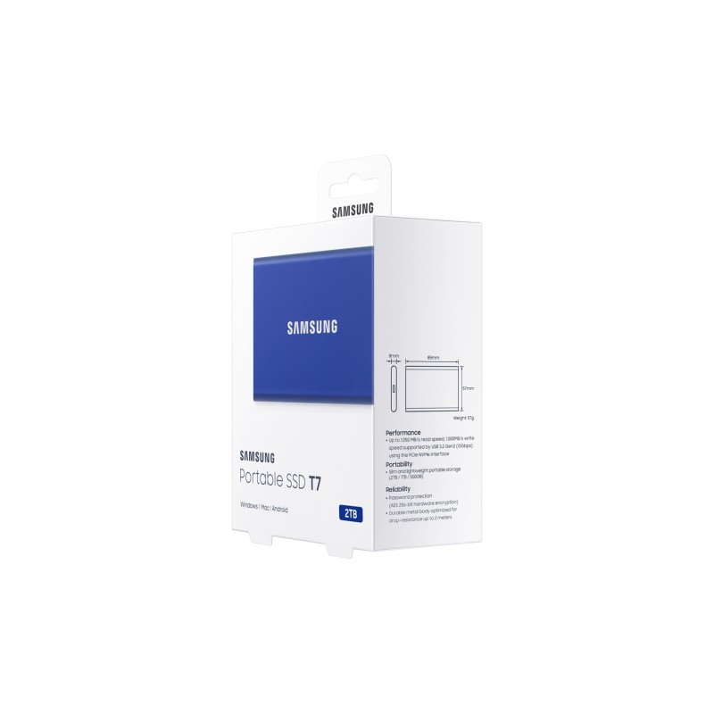 Dysk Samsung SSD T7 Portable 2TB MU-PC2T0H/WW niebieski Dysk Samsung SSD T7 Portable 2TB MU-PC2T0H/WW niebieski